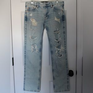 HOLLISTER Men’s Epic Flex Distressed Slim Straight Jeans